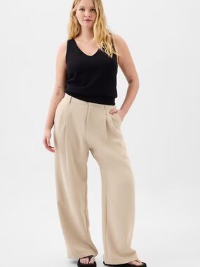 GAP Easy Trouser in Cream Wide Leg High-Rise Cream Trousers Women’s Size 8